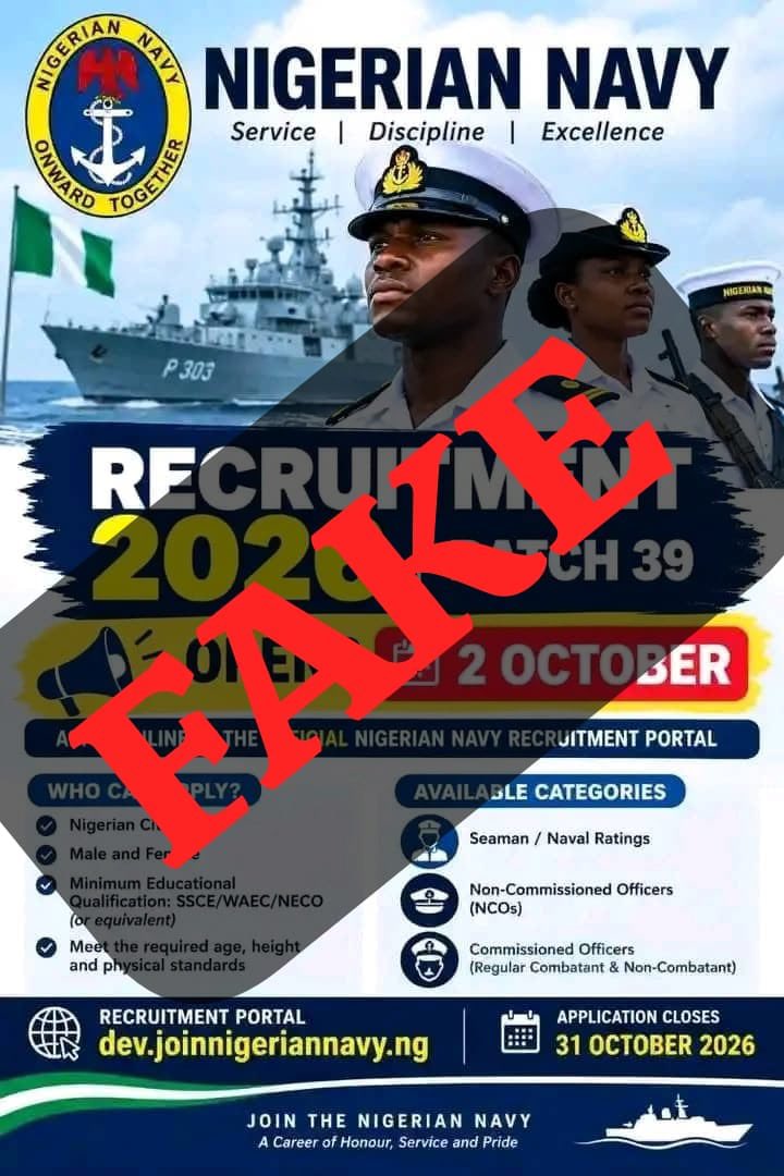 Nigerian Navy debunks recruitment notice