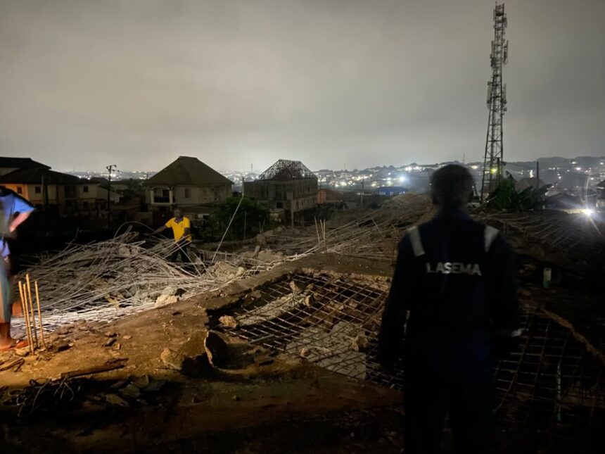 Lagos building collapses in Aboru