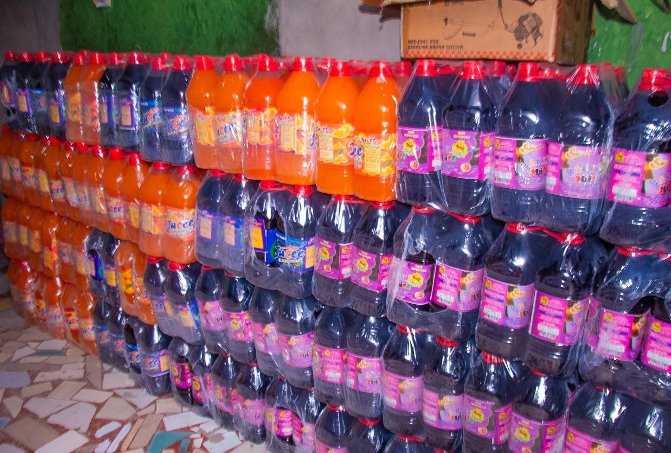 Fake fruit juice recovered from the factory