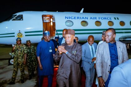 VP Shettima Returns To Nigeria After BRICS Summit In India