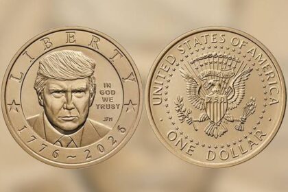 Donald Trump's portrait has made its way on to a US coin, the latest move by the president to put his personal stamp on American institutions.