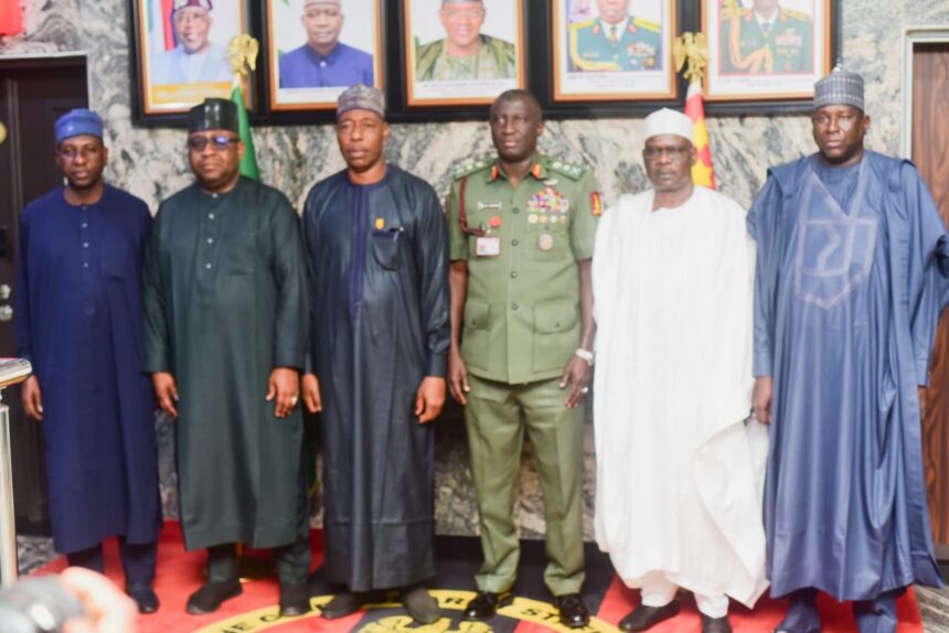 Borno State Governor, Professor Babagana Umara Zulum, on Tuesday visited the Chief of Army Staff, Lieutenant General Waidi Shaibu, at the Army Headquarters in Abuja.